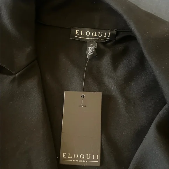 ELOQUII Plus Size Black Corset Waist Hook-and-Eye Blazer Jacket SIZE 16 NWT - Picture 8 of 9